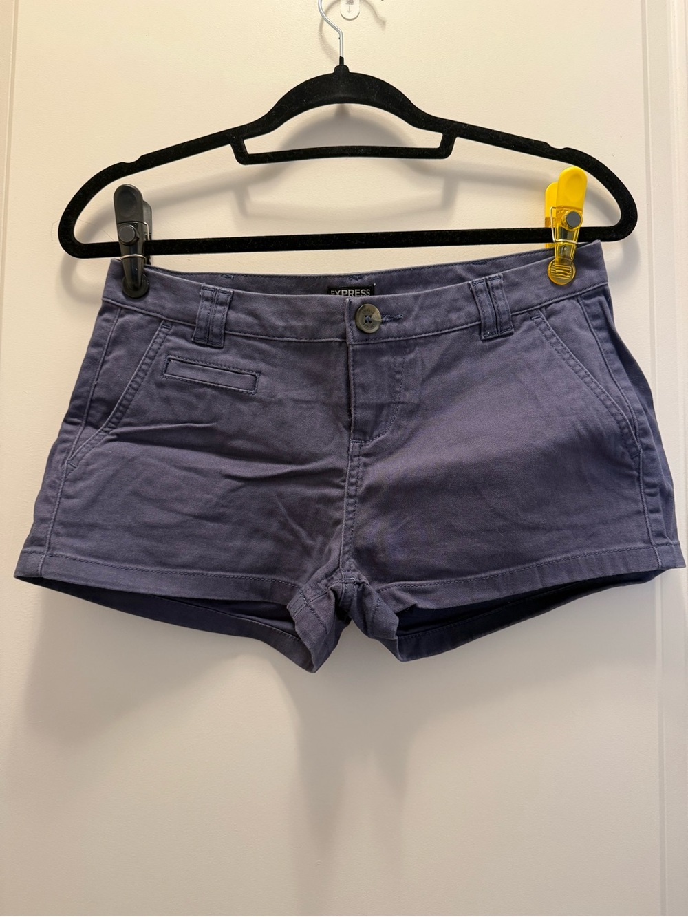 Women's Slate Blue Cotton Micro Shorts